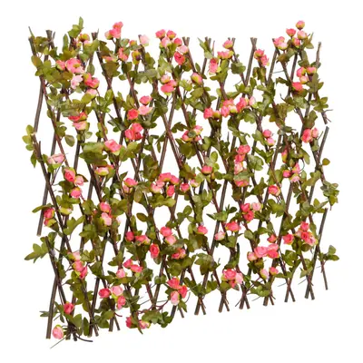 vidaXLÂ Artificial Ivy Trellis Expandable Privacy Screen Dark Pink 180x60 cm