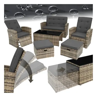 (nature) Garden Furniture Rattan Set Sofa Outdoor Patio Wicker Aluminium Table Chairs