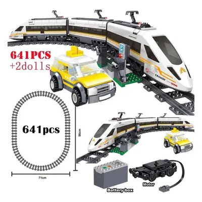 (as the picture) Moc Rc City Railway Train Transport Series Building Blocks High-tech Electric H