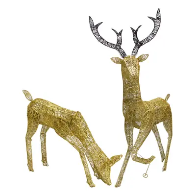 Light up Reindeer Gold Stag & Doe Set