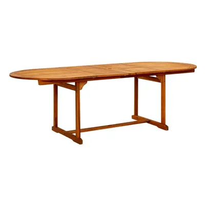 vidaXL Solid Acacia Wood Garden Dining Table Extendable Outdoor Patio Table