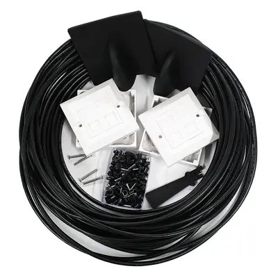 25M CAT6 Extension Outdoor External Cable Kit RJ45 Network Ethernet Face Plate