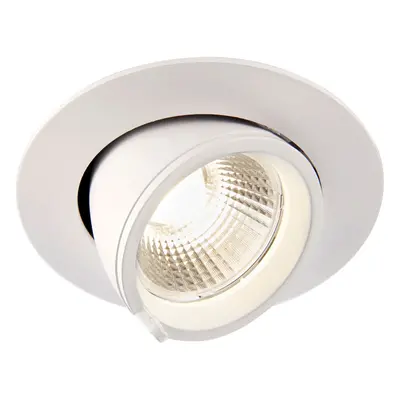 Fully Adjustable Ceiling Downlight - 15W Cool White LED - Matt White