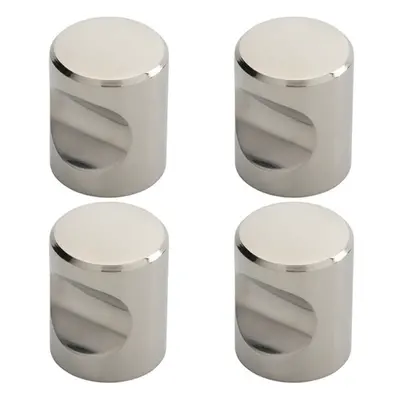 4x Cylindrical Cupboard Door Knob 25mm Diameter Polished Stainless Steel Handle