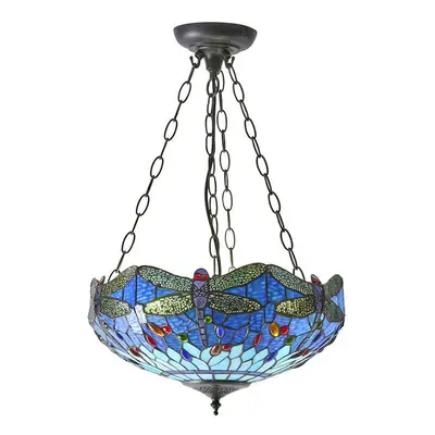 Tiffany Glass Hanging Ceiling Pendant Light Blue Dragonfly Lamp Shade i00108