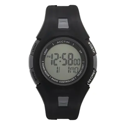 Acctim 'Alarme' Radio Controlled Watch Black Digital Sports Watch