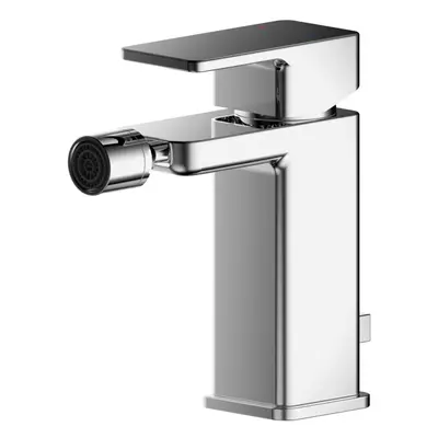 Square Mono Bidet Mixer Tap With Pop Up Waste Chrome