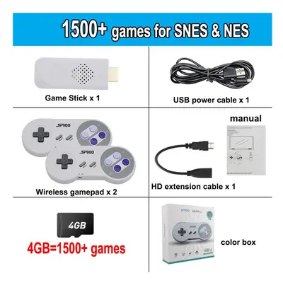 (1500 games with box) SF900 Classic Retro Video Game Console Games Bit Mini Consola Wireless 4K 