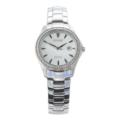 Citizen Silver Ladies Watch Eco-Drive Silhouette FE1140-86D