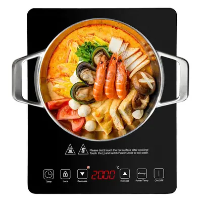 (28 x x 4.4.5 cm) Single Induction Hob, 2000W Induction Cooker with Slim Design of 4.45cm, Power