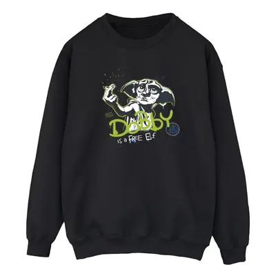 (L, Black) Harry Potter Mens Dobby A Free Elf Sweatshirt