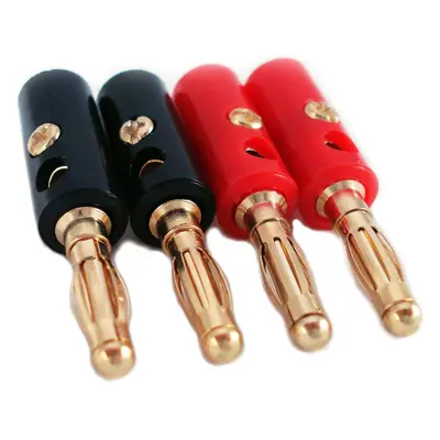 40x 4mm Banana Plugs Gold Plated & Best Value Speaker Cable Amp Connectors 5.1