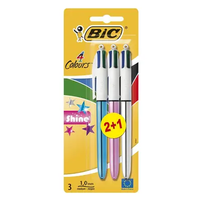 BIC Colours Shine Ballpoint Pens 2+1 Pack