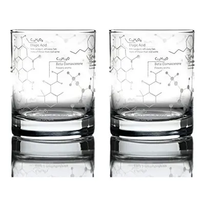 Greenline Goods Whiskey Glasses - oz Tumbler Gift Set Science of Whisky Glasses (Set of 2) Etche