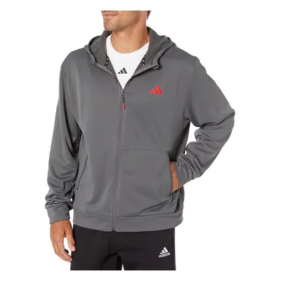 adidas Men's Training Essentials Seasonal Woven Full-Zip Jacket Grey