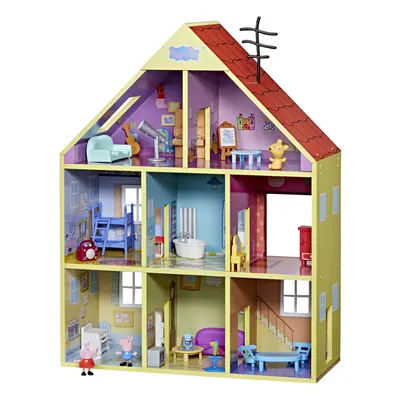 Peppa Pig Wooden Deluxe Playhouse Rooms Includes Fun Figures and Accessories Made of Responsibly