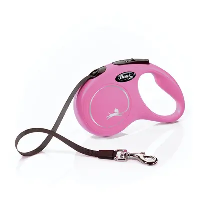 FLEXI New Classic Retractable Dog Leash (Tape) ft Small Pink