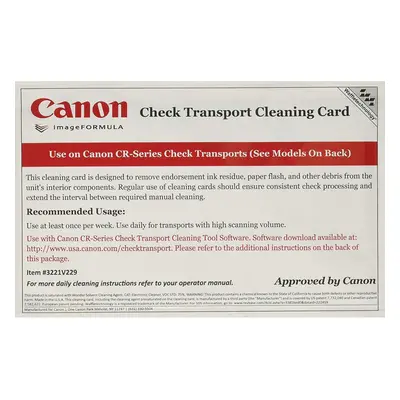 Cleaning Cards for Canon CR-Series Check Scanners Box of