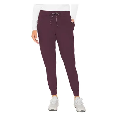 Med couture Womens Peaches collection Seamed Jogger Scrub Pant Wine