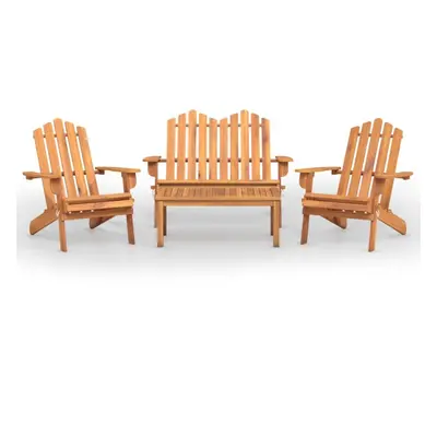 (bench + 2x chair + table) vidaXL Adirondack Garden Lounge Set Outdoor Sofa Chair Patio Solid Wo