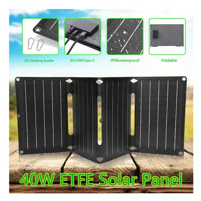 (15W) 15/40W Solar Battery Charger 18V/USB3.0 5V/Type-C Folding Solar Panels Lightweight Scratch