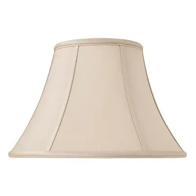 14" Inch Luxury Bowed Tapered Lamp Shade Traditional Oyster Silk Fabric & White