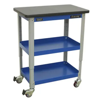 3 Level Industrial Workshop Trolley - 300kg Capacity - Adjustable Height