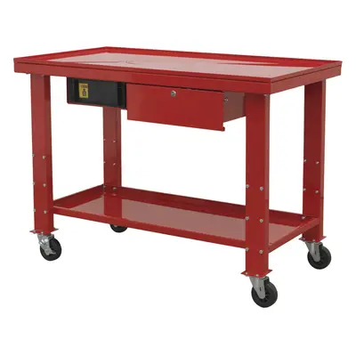 Mobile Engine Repair Workbench - Fluid Drainage System - Lockable Drawer