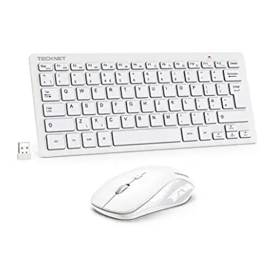 Mini Wireless Keyboard and Mouse Set, 2.4G Cordless USB Keyboard and Silent Mouse Comb with Nano