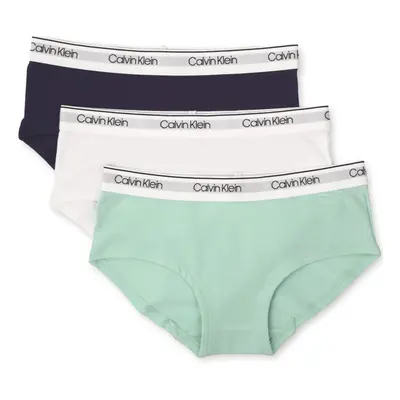 Calvin Klein Girls Little Modern Cotton Hipster Underwear Multipack TealClassic WhiteSymphony Bl