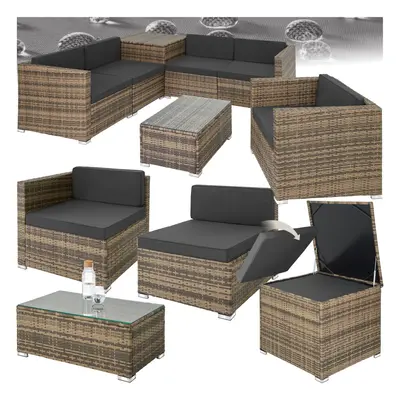 (nature) Garden Furniture Rattan Table and Chairs Sofa Set Outdoor Corner Patio Cushions