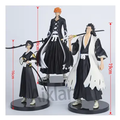 (3pcs B set) BLEACH Anime Figure Hitsugaya Toushirou Zaraki Kenpachi Kurosaki Ichigo PVC Action 