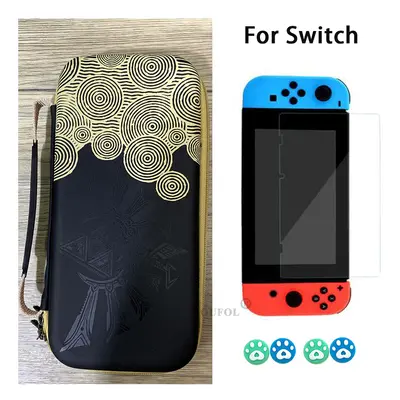 (For Switch Black) For Nintendo SwitchConsole Portable Storage Bag Game Theme for Zelda-King Wat