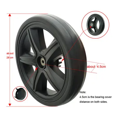 (28cm back B) Universal Stroller Wheels For Baby Trolley Including Tyre Different Size Front And