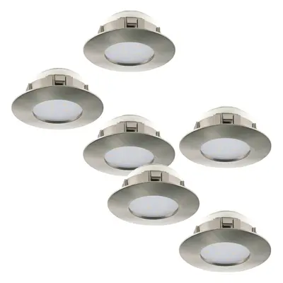 2 PACK PACK Flush Ceiling Downlight Round Satin Nickel Plastic 6W LED