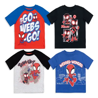 Marvel Spidey and His Amazing Friends Little Boys Pack Graphic TShirts RedBlue