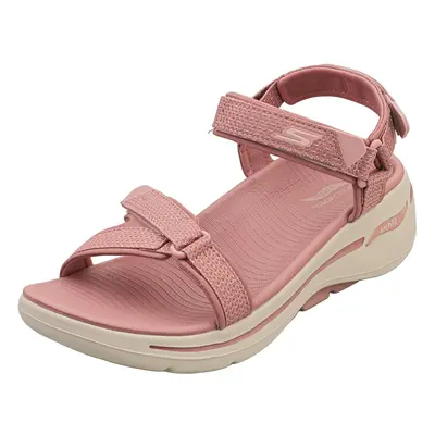 (4) Skechers Go Walk Arch Fit Womens Walking Sandals in Mauve