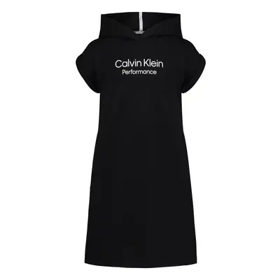 Calvin Klein Girls' Performance Logo Sweatshirt Dress Fleece Hoodie w