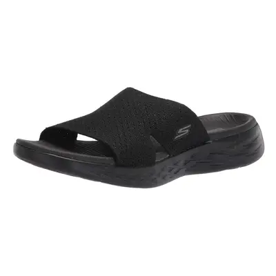 Skechers womens Slide Sandal Black US