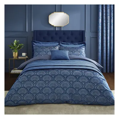 Catherine Lansfield Bedding Art Deco Pearl King Duvet Cover Set with Pillowcases Navy