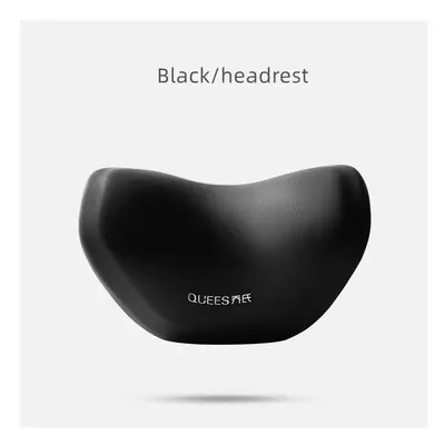 (Black Grey -headrest) Universal Car Office Chair Waist Back Support Cushion 3D Memory Cotton