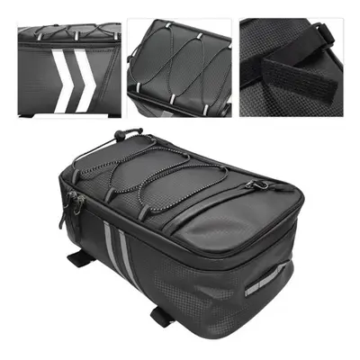 Motorcycle Rear Trunk PU Leather Saddlebags Luggage L Large Capacity Bag Scooter Tailbag Waterpr