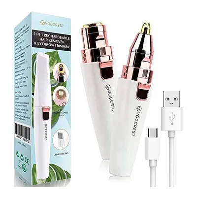 Rechargeable Eyebrow Trimmer & Facial Hair Remover for Women, IN Eyebrow Razor and Painless Hair