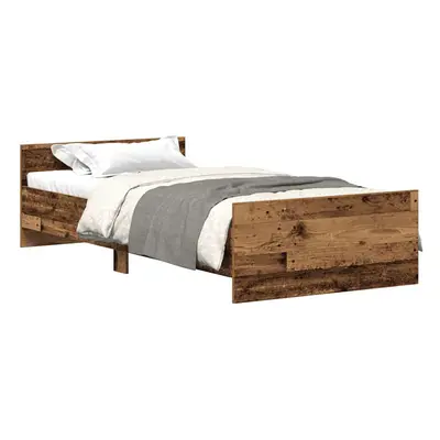 (old wood, x cm) vidaXL Bed Frame with Headboard and Footboard Mattress Foundation Bed Base