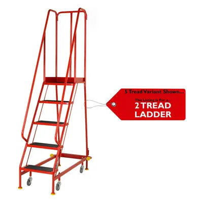 2 Tread x 0.5m Wide Narrow Aisle Warehouse Stairs 1.3m Non Slip Platform Steps