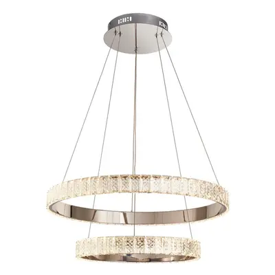 Ceiling Pendant Light Chrome & Clear Crystal x 22.5W LED Bulb Included