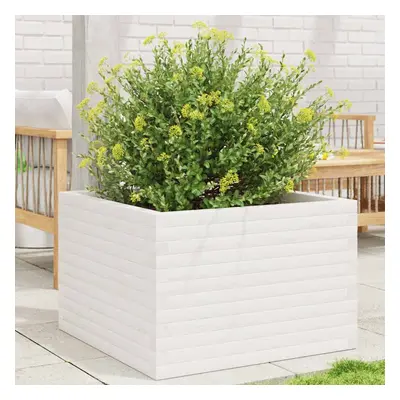 vidaXL Garden Planter White 70x70x46 cm Solid Wood Pine