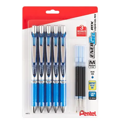 Pentel EnerGel Liquid Gel Ink Pens 0.7 mm - Pack of Blue Deluxe RTX