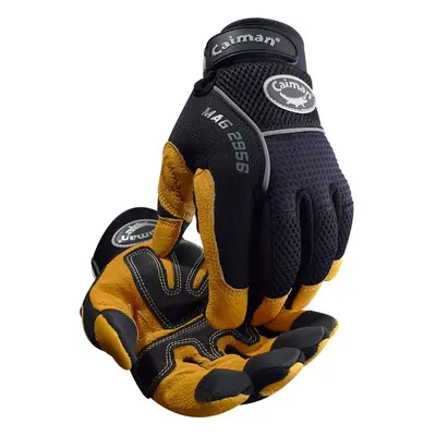 Caiman Multi Activity Gloves Genuine Pig Grain Leather Gold Gloves wit