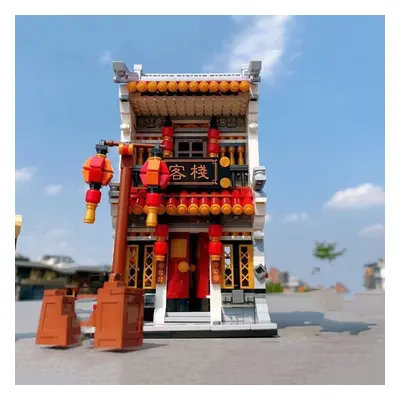 Loz China Ancient Architecture Chinatown Inn Hotel City Street 3D Model Mini Blocks Bricks Build